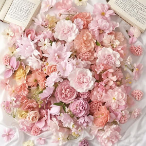 20/50Pcs Pink Artificial Flower Head MSini Silk Artificial Rose Daisy Flower Craft Supplies Wedding Party Wreath Home Decoration