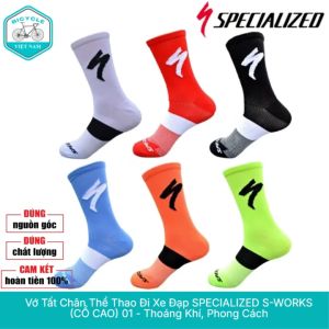 Tất (Vớ) Thể Thao Đi Xe Đạp SPECIALIZED S-WORKS – Cổ Cao Kiểu 01
