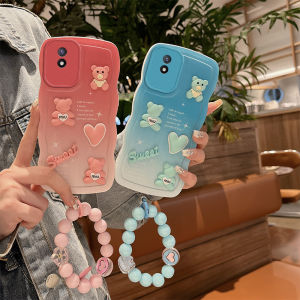 ผลิตภัณฑ์ชุดเคส VIVO Y02 Y02A Y02T Y53s Y51A Y31 2021 Y51 2020 การ์ตูน 3D ตุ๊กตา หมีตัวใหญ่เป็นลอนไล่ระดับสี 2023 ปลอดภัย สร้อยข้อมือ 2023