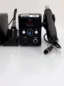 (COD) REAIM Solder Station Digital 8586D Stasiun solder ulang 2 in 1 Hot Air Solder Blower Alat desoldering Pistol