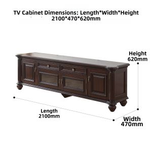 HELIDA | American Vintage Solid Wood TV Cabinet Storage