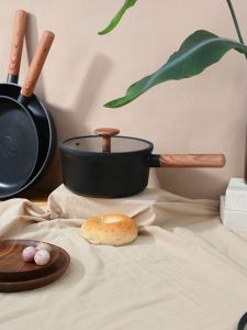 JEETEE Ceramic Non Stick Saucepan Original Baby Milk Pot Induction & Gas Compatible NO PFOA/PFOS/PTFE 16CM/20CM BlackShield Collection