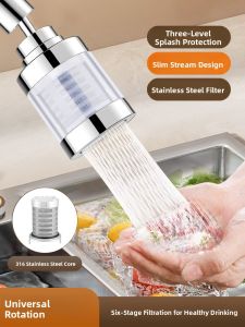 MONLEYTA | Universal Kitchen Faucet Water Filter Mouth Splash Proof Tap Water Purifier Home Use Monleyta X0621121208 No Drilling Required