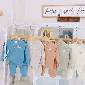 [D05] Đồ bộ tay dài tay cổ trụ chất thun tăm cho bé trai và bé gái - DH KIDS