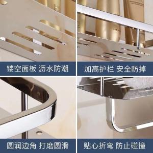 ตู้ครัวเรือนไม่ต้องเจาะ กันน้ำ สแตนเลสหนา ตู้หน้ากระจก ชั้นวางของในห้องน้ำ จัดระเบียบสัมผัส