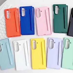 Multi-color Candy Skin Feel Anti-Fingerprint Case For Samsung Z Fold 8 Ultra 6 7 5 With Stylus Slot Raised Lens Protector Cover