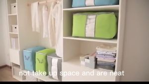 Bamboo Foldable Clothes Blanket Quilt Storage Bag Organizer Box Beg Pakaian Baju 可折叠衣物棉被防尘收纳袋