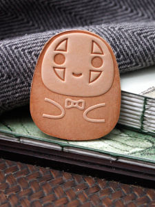 Handmade Hayao Miyazaki Faceless Man Q Version Top Layer Genuine Leather Pendant Decorative Half Finished Product Bag Pendant Material Kit