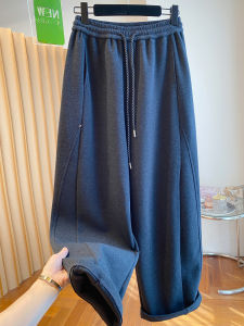 Black Drawstring Elastic Waist Loose Casual Sweatpants Womens 2025 New Autumn Versatile Straight Leg Harlan Pants Long Pants