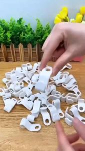 Clothes Hanger Connector Hooks White Folding Storage Holder Cloth Hanger Connection Hook Sangkut Baju