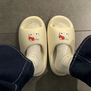 Dép Đi Trong Nhà Đế Dày Dễ Thương Hoạt Hình KT Cat Hello Kitty Đế EVA Chống Trượt Cho Nữ Mùa Hè 2025