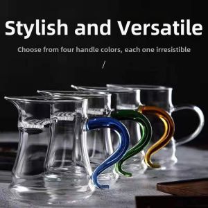 Filter Heat-Resistant Decanter Glass Teapot High Borosilicate Color Handle