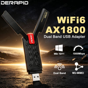 Fenvi WiFi 6 AX1800 USB 3.0 Dual Band 2.4GHz 5GHz MU-MIMO Super High Speed Wireless Network Adapter for PC Laptop Win10/11