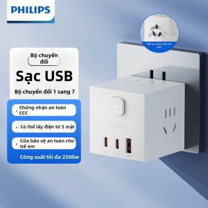 Philips | Ổ Cắm Điện Đa Năng Gọn Gàng có USB