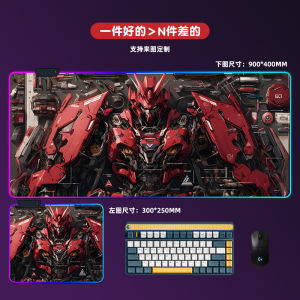 Gundam RGB Illumination Large Size Gaming Mousepad Computer Desk Mat Professional Keyboard Pad for Esports And Computer Accessories