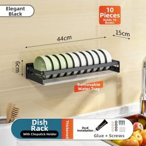 Wall-Mounted Dish Drainer Stainless Steel