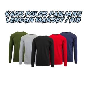 Liso Wear - Kaos Polos Pria Lengan Panjang | Atasan Baju Kaos Seragam Polos Kerah Bulat M L XL XXL