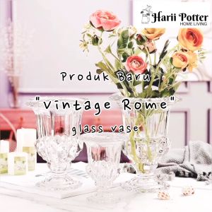 Aesthetic Glass Vase Nordic HomeDeco Minimalist Modern Decoration Vase Pasu Bunga Kaca Hiasan Meja Makan Decorative Vase
