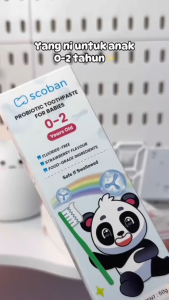 scoban Baby Toothpaste For 0-2 Years Old Kids Toothpaste Fluoride-free Baby Ubat Gigi Kanak-kanak 50g