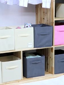 【Woody】 Foldable Non Woven Storage Box Home Office Bedroom Cosmetics Organiser Toy Storage Box Fabric Box