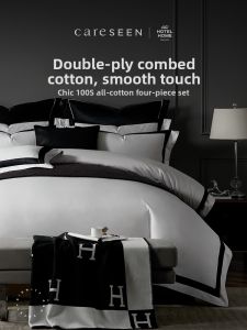 KANGERXIN | French Style Luxury 100 Thread Count Egyptian Cotton 4pc Bedding Set