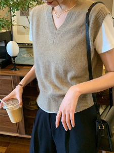 HUOLISI | Vintage Chinese Style V-Neck Womens Sleeveless Knitted Vest Winter