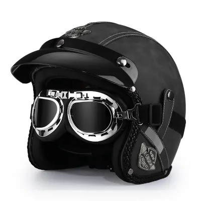 Certified Retro Cruiser Motorcycle Half Helmet