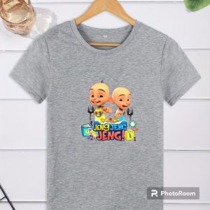 Atasan kaos distro anak-anak sablon digital motif upin ipin buat usia 2-10 tahun