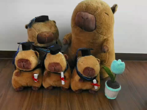 25cm Stuffed Toy Graduation Doctor Capybara Soft Kawaii Cuddly Toys Plush Toy Doll Birthday Valentine Gift
