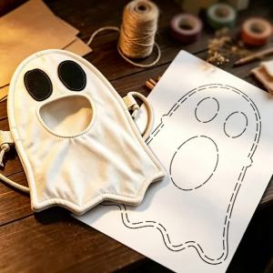 YOMDID 1pc Ghost Candy Pouch Sewing Template for Handmade Tracing And Quilting Patchwork Template for Positioning And Drawing
