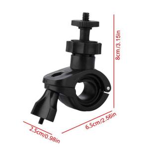 Motorcycle and Bicycle Handlebar Clip Mount for Action Cameras 360° Rotatable Bracket with 1/4 Inch Screw