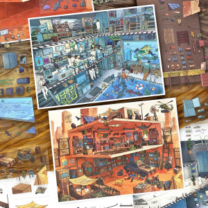 Deep Sea Lab Apocalyptic Supply Scene Decoration Stickers