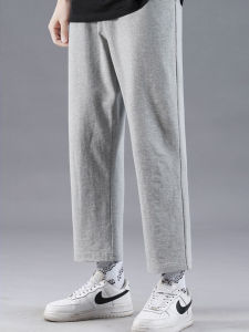 Slim Fit Straight Leg Cotton Sport Pants for Men Casual Spring Summer Thin Pure Cotton Leisure Trousers Teenage Fashion