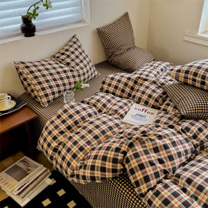 Dansunreve Quilt Cover Only Plaid Washed Cotton Duvet Cover 被套 Vintage Soft Comfortable Beddings Comforter Cover High Quailty Single Queen King Size