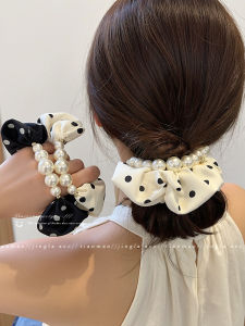 Phụ Kiện Tóc Pha Lê Kẻ Caro Kiểu Pháp Cho Nữ 2025 Mới Cao Cấp Dây Buộc Tóc Tròn Thấp Phụ Kiện Tóc Bằng Vải Pha Lê Kẻ Caro