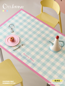 Dopamine Girl Macaron Color Table Mat PVC Oil Resistant Long Table Pad Colorful Korean Style Popular Home Textile Tablecloth