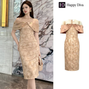 Happy Diva Womens Summer Champagne Midi Dress Vintage Dress Wedding Party Dress 21397