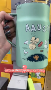 TORA แก้วน้ำสุญญากาศ Snoopy ความจุ 600 มล. สีเขียวอ่อน รุ่น RK2616 SNOOPY25