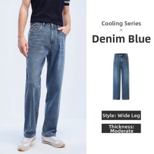 Navigare | Icy Blue Washed Straight Fit Jeans for Men