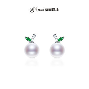 925 Silver Real Freshwater Pearl White Bow Ear Pins
