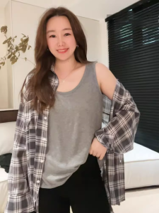 plus Size Workwear Strap Vest Women Loose Cover Side Breast Slim Sleeveless Inner Wear Base Top Comfortable Breathable Summer