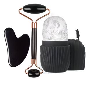 Bộ Dụng Cụ Chăm Sóc Da Mặt Và Cơ Thể Bằng Silicon Cán Dài: Bàn Chải Lưng Dụng Cụ Massage Da Đầu Con Lăn Tẩy Tế Bào Chết Gua Sha - 7/4/3 Món