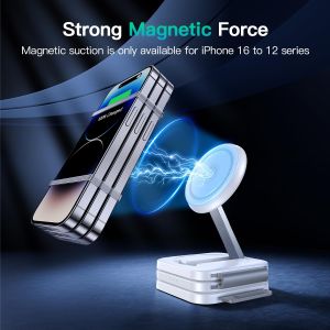 Yashinuo tiga dalam satu pengecas tanpa wayar magnetik sesuai untuk Iphone 16/15 cepat mengecas pangkalan menonton Magsafe Folding Stand