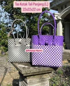 Tas Kotak Tali panjang premium kaca size 22x22x24 cm (L)