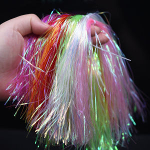 MNFT 1mm Corrugated Gliss Strands Saltwater Fishing Jig Hook Streamer Flies Tying Materials Flash Tinsel Simulates Fish Scale