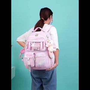 Just Star⚡จัดส่งฟรี สินค้าพร้อมส่ง⚡กระเป๋านักเรียนเด็กโตกระเป๋านักเรียนผู้ชายกระเป๋านักเรียนผู้หญิงกันน้ำทนต่อการสึกหรอน้ำหนักเบาแนวเกาหลีลายพิมพ์กระเป๋าเป้