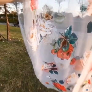 【READY STOCK】Hibiscus Chiffon Scarf/Gradient Floral Hijab Shawl/Thin Sun Protection Shawl/Mom Style Versatile Dancing/围巾