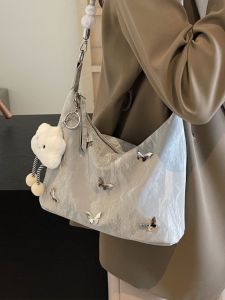 Large Capacity Commuter Underarm Bag Womens Fashion Butterfly Knot Single Shoulder Bag Versatile High-End Feel Crossbody Bag