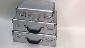 Large Black/White Aluminum Alloy Toolbox Multi-Function Shockproof Aluminum Case Instrument Case Flight Case Display Box