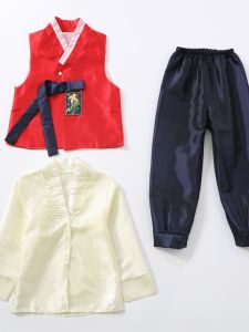 New Arrival Traditional Hanbok Boy Stage Costume Da Chang Jin Minority Improved North Korea Kids Dance Costume